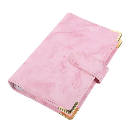 OHPHCALL Hülle für Loseblatt-Notizen Notizbücher Bürobedarf Etikett Taschennotizbuch Bindemittel kunstleder pädiprotect Notizblockhülle aus Leder Binder Notizbuchhülle Rostfreier Stahl Rosa von OHPHCALL