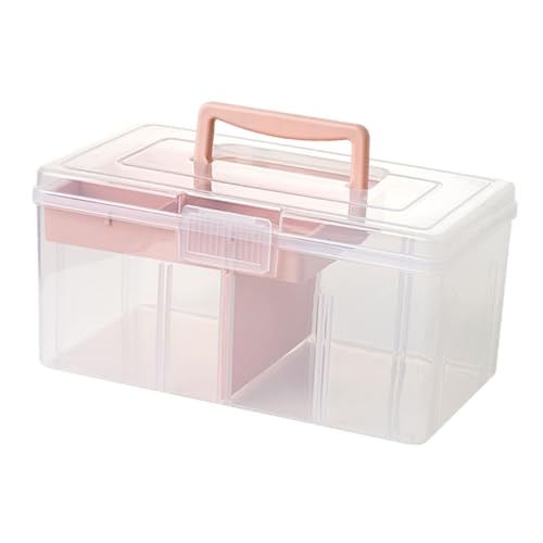 OHPHCALL Multifunktionale Transparente Tragbare Handarbeits Organizer Box Mit Fächern Ideal Für Scrapbooking Nähzubehör Und Kleine Behälter Großem Format von OHPHCALL