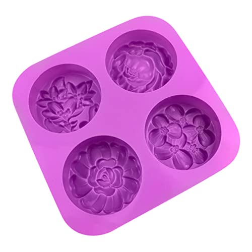 OHPHCALL Silikonform schokoladenform chocolate mold Kuchen-Dekorationsform Lotusblüten-Seifenformen rosafarbene Seifenformen Backform aus Silikon Formen zum Backen Kieselgel Violett von OHPHCALL