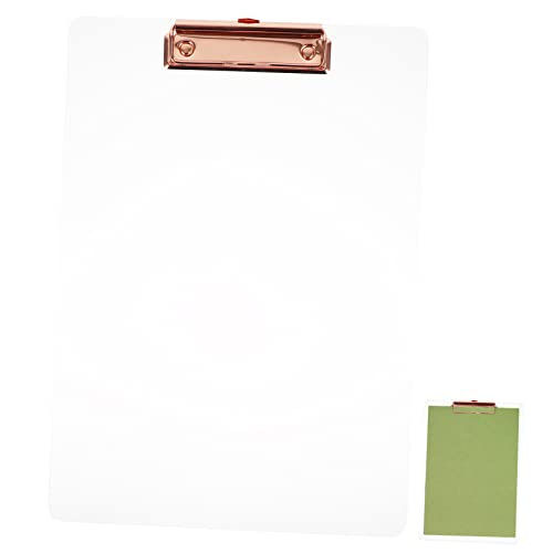 OHPHCALL Transparenter Boardclip Office-dokumentenclip Zwischenablage Datei-clip Papierordner 11x17 Klemmbrett Clip Zur Dokumentenaufbewahrung A4 Dokumentenklammer Tafel Rose Gold Metall von OHPHCALL