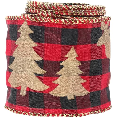 OHPHCALL Weihnachtsleinenband Weihnachten weihnachtsdrahtband Herbstdekorationen Weihnachtsbaumschmuck Partybänder ribbon weihnachtsband weihnachtsthemaband Geschenkverpackungsband Leinen- von OHPHCALL