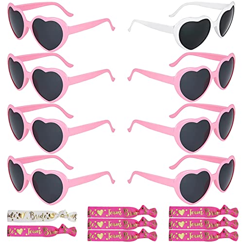 OHSN Jga Brille Team Braut Armbänder 16 Stück Bride to Be Herz Brille Set Party Sonnenbrille Team Bride Armband Junggesellenabschied Deko Frauen Jga Foto Accessoires von OHSN