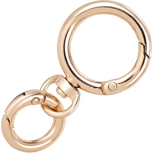 OIIKI 1 Set Drehverschluss-Clips, Metall-Karabinerhaken, doppelte Öffnung, Schlüsselanhänger-Clip mit Schlüsselring für Bastelarbeiten, Schmuckverschlüsse, Schlüsselbandherstellung, Gold OIIKI 1 Set Drehverschluss-Clips, Metall-Karabinerhaken, doppelte Öffnung, Schlüsselanhänger-Clip mit Schlüsselring für Bastelarbeiten, Schmuckverschlüsse, Schlüsselbandherstellung, Gold von OIIKI