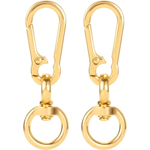 OIIKI 2 Sets Drehverschluss-Clips, Metall-Karabinerhaken, flexibler Schlüsselanhänger-Clip mit Schlüsselring für Bastelarbeiten, Schmuckverschlüsse, Schlüsselbandherstellung, Gold, 6,3 x 2 cm OIIKI 2 Sets Drehverschluss-Clips, Metall-Karabinerhaken, flexibler Schlüsselanhänger-Clip mit Schlüsselring für Bastelarbeiten, Schmuckverschlüsse, Schlüsselbandherstellung, Gold, 6,3 x 2 cm von OIIKI