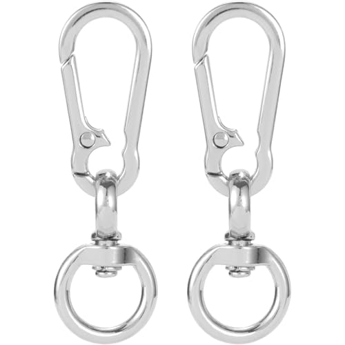 OIIKI 2 Sets Drehverschluss-Clips, Metall-Karabinerhaken, flexibler Schlüsselanhänger-Clip mit Schlüsselring für Bastelarbeiten, Schmuckverschlüsse, Schlüsselbandherstellung, Silber, 6,3 x 2 cm OIIKI 2 Sets Drehverschluss-Clips, Metall-Karabinerhaken, flexibler Schlüsselanhänger-Clip mit Schlüsselring für Bastelarbeiten, Schmuckverschlüsse, Schlüsselbandherstellung, Silber, 6,3 x 2 cm von OIIKI