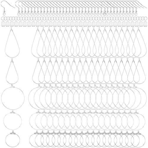 OIIKI Hypoallergenes Ohrringherstellungs-Set, versilberte Ohrringhaken, Ohrring-Perlen, transparente Gummi-Ohrring-Verschlüsse, Biegeringe für DIY-Schmuckherstellung, Ohrringherstellung, 700 Stück von OIIKI