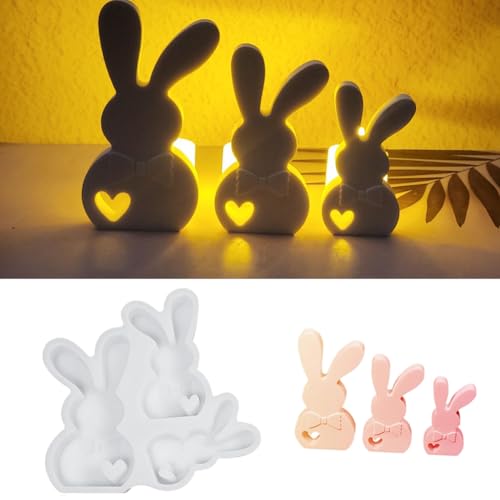 OKESYO Silikonformen Gießformen Ostern Hase Ostern Silikonformen Ostern Hase Kaninchen Silikonformen Ostern Hasenform für Osterdeko, Anhänger, Harz Gießen Basteln von OKESYO