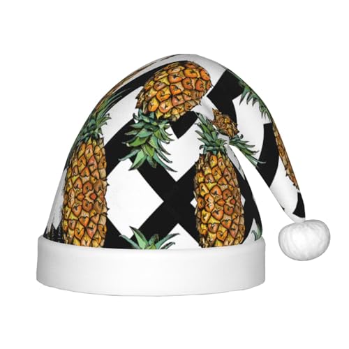 OKFSTY Sommer-Ananas-Weihnachtsmütze, Weihnachtsmannmütze, Weihnachtsmütze für Teenager, weich, Unisex, klassische Weihnachtsmannmütze von OKFSTY