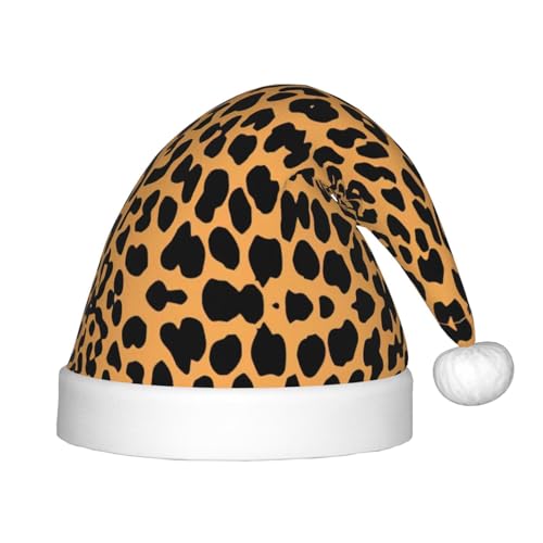 OKFSTY Weihnachtsmütze mit Giraffen-Druck, Weihnachtsmannmütze, Weihnachtsmütze für Jugendliche, weich, Unisex, klassische Weihnachtsmannmütze von OKFSTY