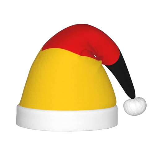 OKFSTY Weihnachtsmütze mit deutscher Flagge, Weihnachtsmannmütze, Weihnachtsmütze für Jugendliche, weich, Unisex, klassische Weihnachtsmannmütze von OKFSTY