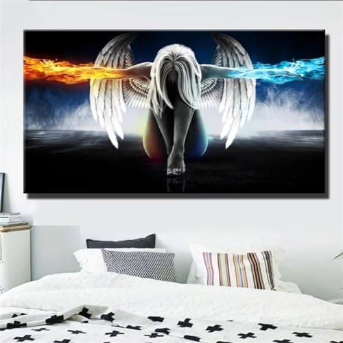 DIY 5D Diamond Painting Kits, Anime Engel Mädchen Flügel Full Drill Diamant Painting Zubehör, Malen Nach Zahlen, Diamond Painting Set, Painting by Numbers Arts Craft for Home Wall Decor 36x108in von OKIKA