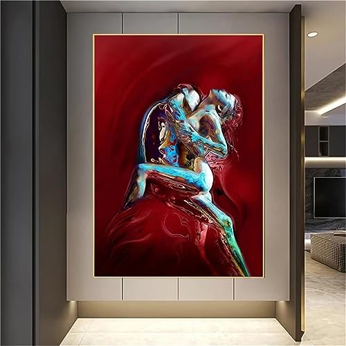 OKIKA DIY 5D Diamond Painting Kits, Abstraktes Sexy Paar Full Drill Diamant Painting Zubehör, Malen Nach Zahlen, Diamond Painting Set, Painting by Numbers Arts Craft for Home Wall Decor 16x20in von OKIKA