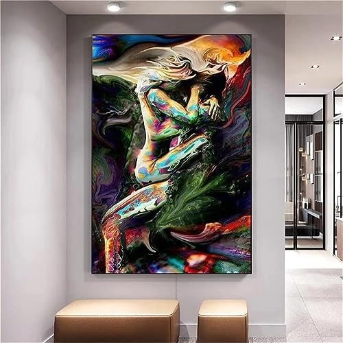 DIY 5D Diamond Painting Kits, Abstraktes Sexy Paar Full Drill Diamant Painting Zubehör, Malen Nach Zahlen, Diamond Painting Set, Painting by Numbers Arts Craft for Home Wall Decor 24x36in von OKIKA