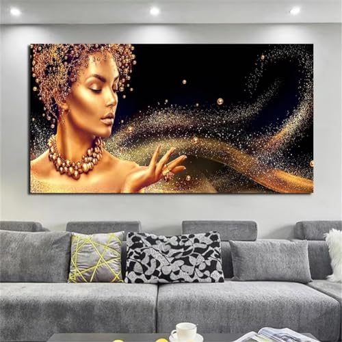 OKIKA DIY 5D Diamond Painting Kits, Afrikanische Nackte Frau Full Drill Diamant Painting Zubehör, Malen Nach Zahlen, Diamond Painting Set, Painting by Numbers Arts Craft for Home Wall Decor 28x56in von OKIKA