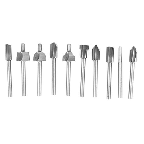 10-teiliges Fräser-Bit-Set, Hartmetall-Gravierfräser-Bit-Set, Schnellarbeitsstahl-Ziergravur-Bit, Rotationswerkzeuge, Zubehör für Heimwerker, Holzbearbeitung, Schnitzen, Trimmen, von OKJHFD