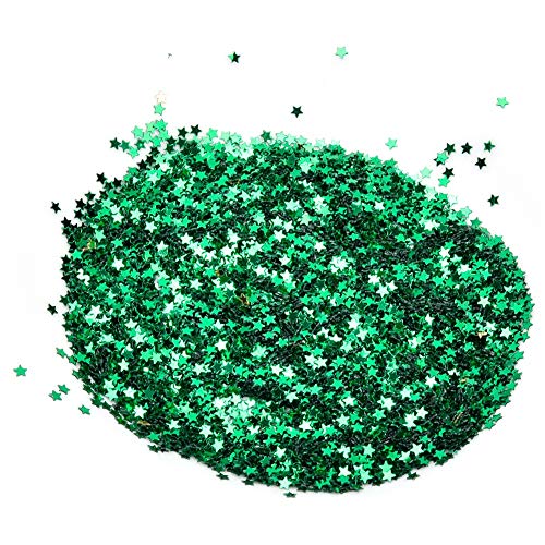 50 g lose Pailletten, sternförmige Pailletten ohne Loch, glitzernde Pailletten-Flitter zum Basteln, Nähen, Kleidung, Dekorieren, Hochzeit, Weihnachten, 3 mm (Green) von OKJHFD