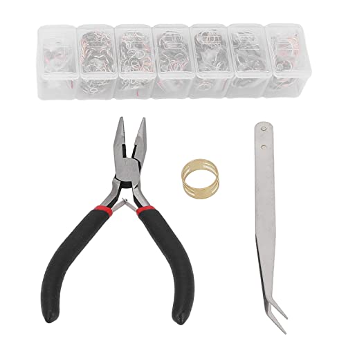 Biegeringe und Schmuckzange für die Schmuckherstellung, DIY-Schmuckreparaturset, Einzelring-Öffnungs- und Schließring-Set für die Schmuckherstellung, Reparatur von Armbändern, von OKJHFD