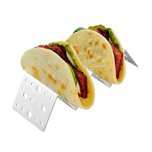 Stainless Steel Taco Holder, U Shaped Taco Rack and Recipe Book,Taco Holder Round Holes Stainless Steel Taco Holder Stand Dishwasher Oven and Grill Safe for Restaurant and Home Use (OKJHFDVsS-12) von OKJHFD