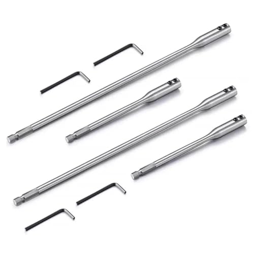 Bohrerverlängerungs-Set, 15,2 cm und 30,5 cm lang, Hartstahl, Holzspaten, Bohrerverlängerungs-Set für Drechsler, Möbel, Tischlerei und Bau, mit Inbusschlüssel, 6,35 mm Sechskantschaft, 4-teiliges Set Bohrerverlängerungs-Set, 15,2 cm und 30,5 cm lang, Hartstahl, Holzspaten, Bohrerverlängerungs-Set für Drechsler, Möbel, Tischlerei und Bau, mit Inbusschlüssel, 6,35 mm Sechskantschaft, 4-teiliges Set von OKODOKO