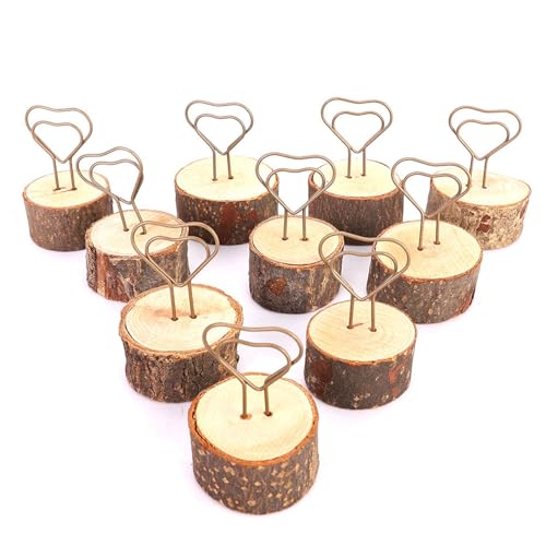 OKOVO 10 Stück Holz-Memo-Clips-Halter, Retro-Stil, Bilderhalter mit Clips, Memo-Foto, dekorative Clip-Büroklammern, Business-Halter für Zuhause, Lesezeichen, Büro von OKOVO