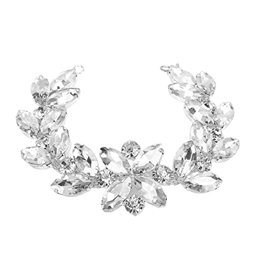 Strasskette, elegante Strass-Blumenkette, feine Verarbeitung, super glitzernde, auffällige DIY-Bastelketten für Hochzeiten, Geburtstage (Weiße Marquise-Blume) von OKOVO