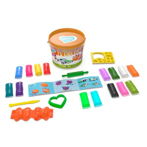 Monsters Company Lovin Modellierset mit luftleichtem Ton, hochwertiger lufttrocknender Ton zum Modellieren, buntes Modelliermasse-Set, idealer lufttrocknender Ton für Kinder, magischer Ton von OKTO