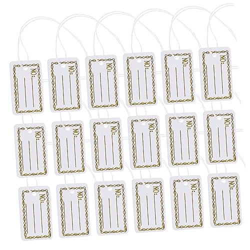 500 Stück Schild pendant card card tags geschenkkarten Etikett Papieranhänger Schmuck-Display-Tag Ring-Tags Merkzettel Geschenkanhänger Baumwolle Weiß OKUMEYR von OKUMEYR