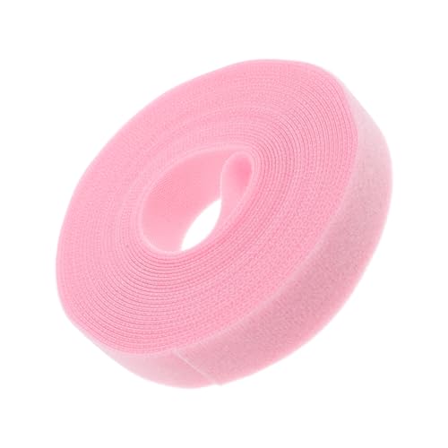 OKUMEYR 1 Rolle Kabelbinder mit Haken Rand Schleife Drahtklammern doppelt kabel organisieren Kabelmanagement klebeband Spanngurt Drahtband Befestigungsbänder Polyester Rosa von OKUMEYR