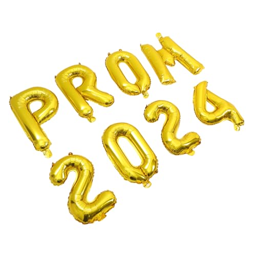 OKUMEYR 1 Satz 2024 Luftballons Für Die Abschlussfeier Deko Luftballons Ballons Für Ballontiere Ballballons Dekorationen Abschlussdekorationsballons Prom - Golden Aluminiumfolie von OKUMEYR