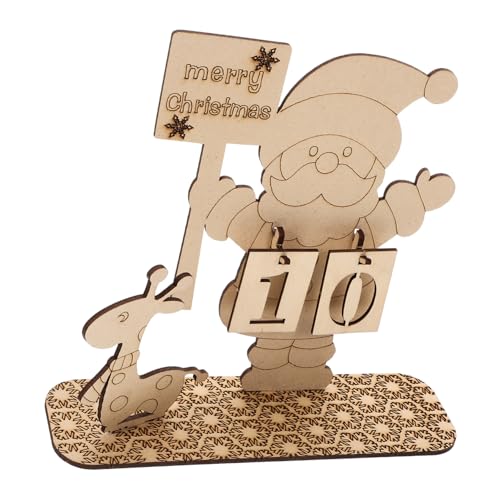 OKUMEYR 1 Satz Festliche Feiertagsdekoration Weihnachtskalender Schmuck Dekorationen Tischkalender Für Weihnachten Weihnachtsbaum Adventskalender Weihnachtsschmuck Ornamente Countdown Holz von OKUMEYR