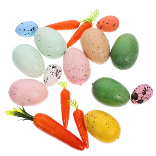 OKUMEYR 1 Satz Ostereier Schäumt Eierdekor Künstliches Osterei Osterszenen-deko-Requisite Ostern Dekoratives Ei Mini-ostermöhren Ostern Baumschmuck Osterszene Dekor Osterdeko Schaum von OKUMEYR