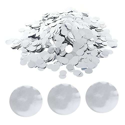 OKUMEYR 1 Satz Rundes Papier Werfen 2023 Neujahrsparty Brautballons Ballon Konfetti Pailletten Konfetti Hochzeitskonfetti Tischkonfetti Party Konfetti Hochzeitsfeier Aluminiumfolie Silver von OKUMEYR