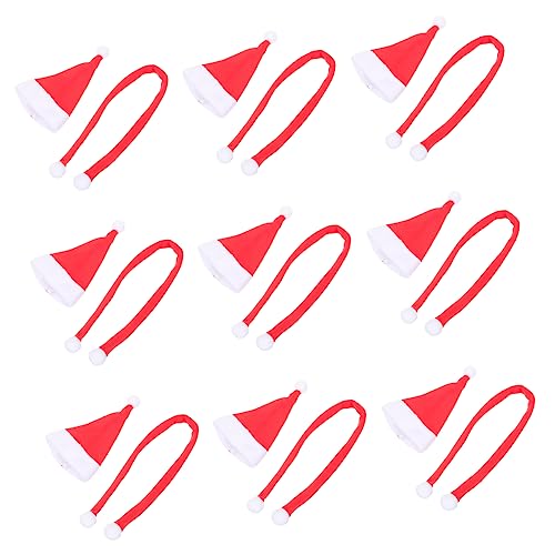 OKUMEYR 1 Satz zarte Puppenhüte weihnachtsdeko cute decor weihmachtsdeko multifunktionales Flaschendekor schönes Flaschendekor schöne Miniaturschals bezauberndes Flaschendekor Stoff rot von OKUMEYR