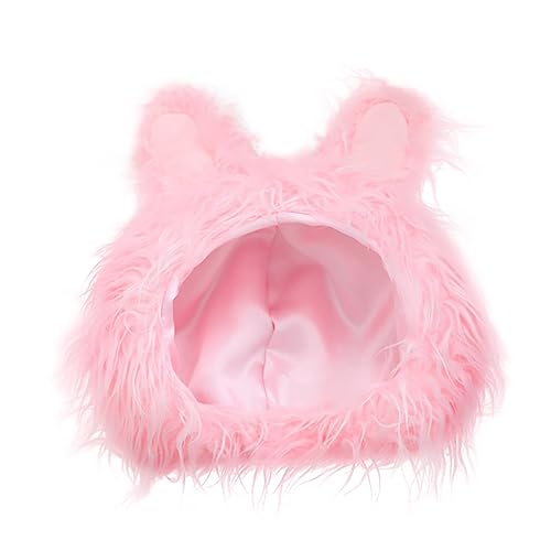 OKUMEYR 1 Stk Hasen ohren Kopf bedeckung lieblich stutzenhalter plush warme Karikatur lustiger Kopfschmuck Performance-Kopfschmuck Kopfbedeckung mit Hasenohren Plüsch und pp Baumwolle Rosa von OKUMEYR