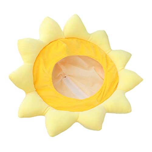 OKUMEYR 1 Stk Sonnenblumenkopfbedeckung Party lustiger Kopfschmuck Plüsch Kopfbedeckung sonnenblumen kopfschmuck fasching kopfbedeckung Partykostüm Hut Party Neuheit Kopfschmuck Yellow von OKUMEYR