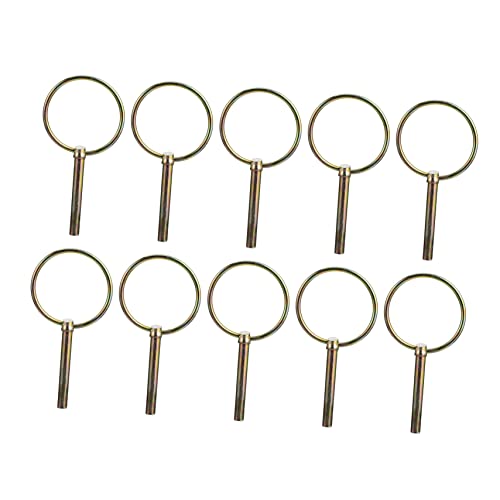 OKUMEYR 10 Stk O-stift Lynch-pin-verschluss Küche Lynchnadel Wellensicherungsstift Klappsplint Mit Ring Lynchen Verriegeln Ackerschlepper Rostfreier Klappstecker Kohlenstoffstahl Golden von OKUMEYR