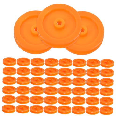 OKUMEYR 100st Riemenscheibe Aus Kunststoff Stumme Riemenscheibe Diy Modell Spielzeugrad Riemenscheibe Für Rc Flugzeug Riemenscheibe Für Rc-spielzeug Riemenscheiben Diy-teile Plastik Orange von OKUMEYR