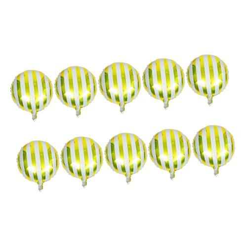 OKUMEYR 10St runder gestreifter Ballon szene ballons dekor gestreifte Luftballons hochzeitsdeko hochzeits dekoration gestreifte Folienballons gestreifter Aluminiumfolienballon Golden von OKUMEYR