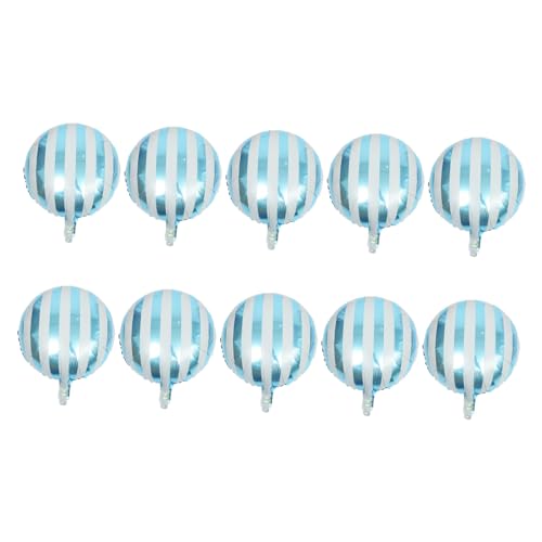 OKUMEYR 10st Runder Gestreifter Ballon Hochzeitsfeier Gestreifte Luftballons Ballons Ornamente Partydekorationen Süßigkeiten-ballon Geburtstagsfeier Folienballon Aluminiumfolie Sky-blue von OKUMEYR