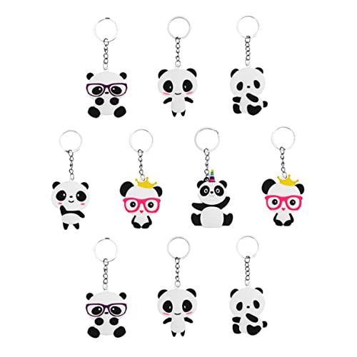 OKUMEYR 10st Schlüsselanhänger Mini-plüschtiere Cartoon-panda-dekor Tiere Spielzeug Schlüsseldekor Autospielzeug Cartoon-plüschtier Matschige Spielzeuge Rucksack Hängend Schmücken Pvc von OKUMEYR