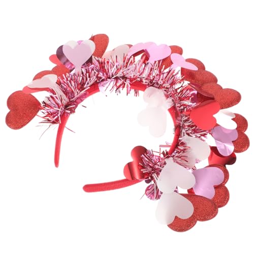 OKUMEYR 10st Valentinstag-liebes-stirnband Rosafarbenes Herz-stirnband Valentine Herz Stirnband Valentinstag-stirnbänder Für Frauen Valentinstag-accessoires Amor Kostüm Damen Rot Stoff von OKUMEYR