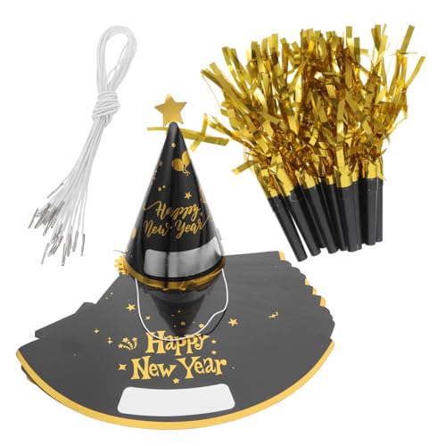 OKUMEYR 12 Sets Neujahrs Partyhut Beschreibbar Neujahrs Papierhut Neujahrs Partyzubehör Neujahrskegel Papierhüte Neujahrskegel Hüte Frohes Neues Jahr Hüte Papierkegel Hüte Pappe von OKUMEYR