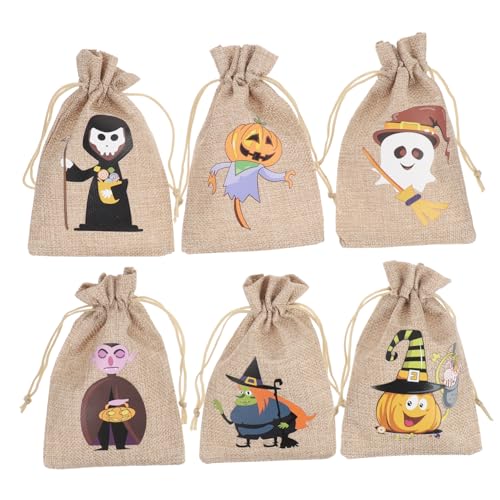 OKUMEYR 12 Stk Halloween-Süßigkeitsbeutel halloween geschenktüten halloween Süßigkeitentüten für Halloween Sackleinen-Bonbonbeutel Halloween-Goodies-Beutel Halloween-Geschenktüte von OKUMEYR