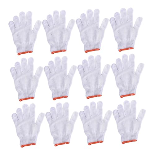 OKUMEYR 12St Handschuhe aus Baumwollgarn arbeitssicherheit work gloves baumwoll handschuhe Arbeitshandschuhe Industriehandschuhe verschleißfester Handschuh Handschuhe Arbeitsschutz Weiß von OKUMEYR