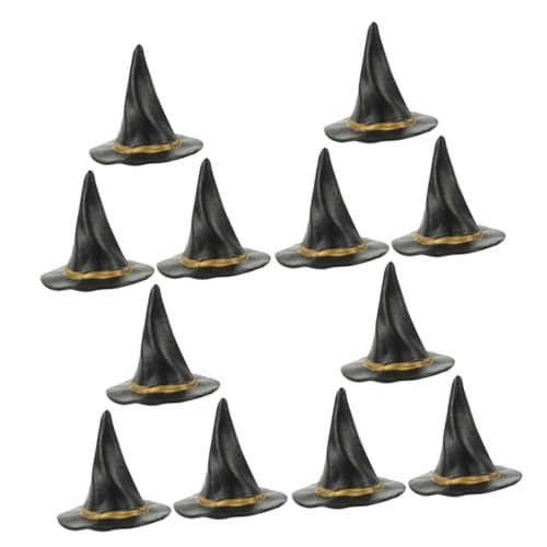 OKUMEYR 12st Mini-hexenhut Hexenhut Zubehör Hexenmaske Und Hexenhut Halloween-mini-hexenhüte Halloween-kuchendekoration Miniatur-hexenhüte Halloween-miniaturen Zauberpuppe Plastik Black von OKUMEYR