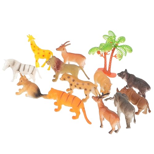 OKUMEYR 12st Tiermodell Wüstentierfiguren Waldkuchendekorationen Tigerfiguren Zootierfiguren Waldtiere Giraffenfiguren Meerestiere Waldtierfiguren Miniaturtiere Kleine Tiere Plastik von OKUMEYR