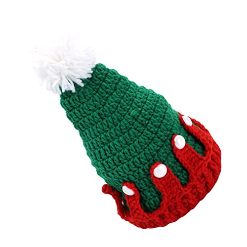 OKUMEYR 1Stk Strickmütze winterhut kinder wintermütze that spirit of christmas christmas caps Weihnachten -Weihnachtsmützen warme weihnachtsmütze Weihnachtsmannmütze Garn Green von OKUMEYR