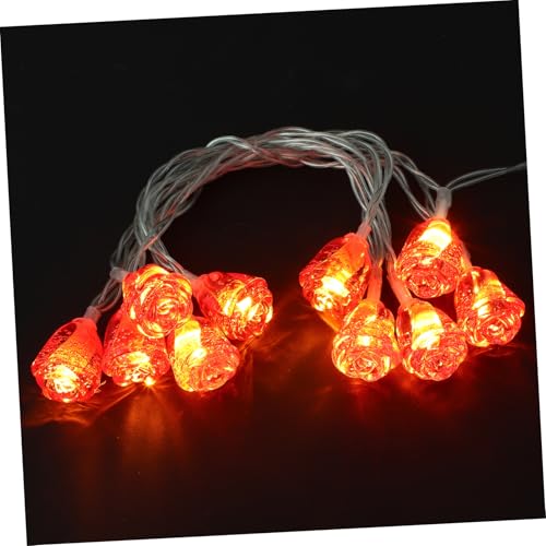 OKUMEYR 1Stk rosafarbene Lichterketten Flaschenbeleuchtung LEDs leuchten hochzeitsdeko fairy lights hochzeitsgeschenk blumenampel außen LED-Leuchten in Rosenform valentinstag lampe Plastik von OKUMEYR