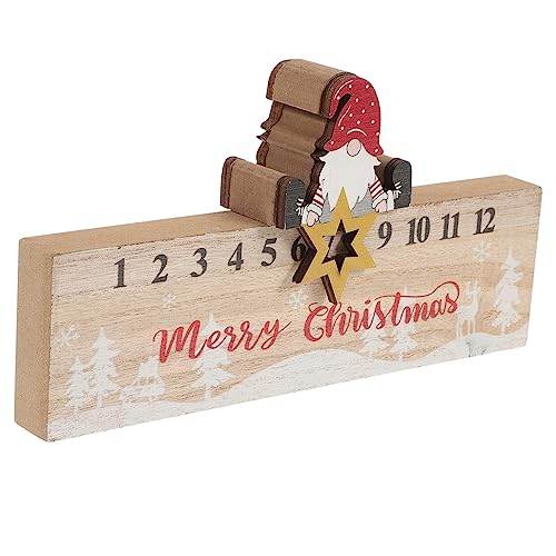 OKUMEYR 1stk Weihnachts-countdown-kalender Weihnachtsbär Penadnat Weihnachtskalender Tischdekoration Für Weihnachten Adventskalender Weihnachtsdeko Kalenderdekor Aus Holz Khaki Hölzern von OKUMEYR