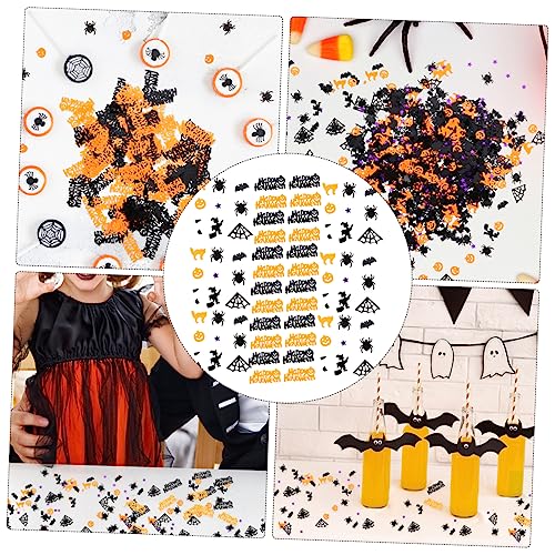 OKUMEYR 2 Packungen Halloween-Aufkleber Halloween-Glitzerkonfetti Halloween-Katzen-Tischstreuung halloween dekoset halloween einladungskarten Tischdekoration Halloween- Plastik von OKUMEYR